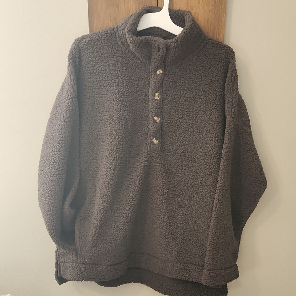 Aerie Brown Relaxed Knit Sweater